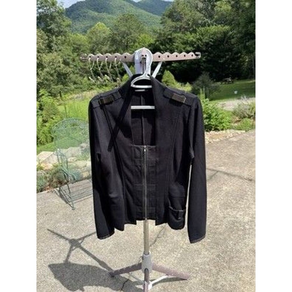 NÖR Denmark Black Layered Zip Shirt Jacket Avant Garde / Cyberpunk Motif Med